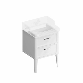 фото PO.M.60.2/WHT Тумба POMPEI напольная с 2 ящиками 60, белая глянцевая КЕРАМА МАРАЦЦИ