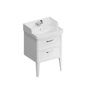 фото PO.N.60.2/WHT Тумба POMPEI напольная с 2 ящиками 60, белая глянцевая КЕРАМА МАРАЦЦИ