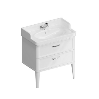 фото PO.N.80.2/WHT Тумба POMPEI напольная с 2 ящиками 80, белая глянцевая КЕРАМА МАРАЦЦИ