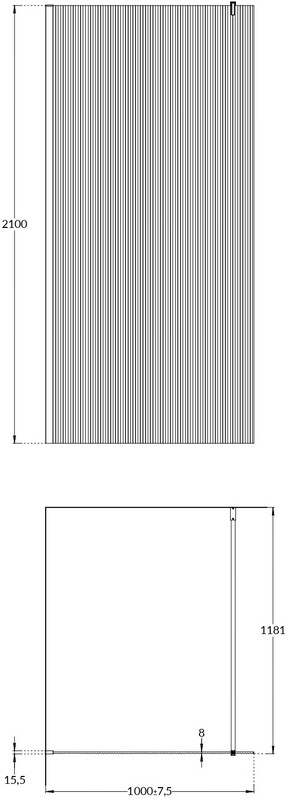 CT.100.WI.BLK.M Душевая перегородка Cristallo/Кристалло с рифленым стеклом, 100х210, матовый черный КЕРАМА МАРАЦЦИ фото CT.100.WI.BLK.M Душевая перегородка Cristallo/Кристалло с рифленым стеклом, 100х210, матовый черный КЕРАМА МАРАЦЦИ