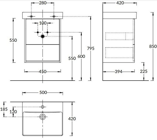 PRO.50.2/WHT Тумба Pro/Про подвесная 2 ящика 50, белая матовая КЕРАМА МАРАЦЦИ фото PRO.50.2/WHT Тумба Pro/Про подвесная 2 ящика 50, белая матовая КЕРАМА МАРАЦЦИ