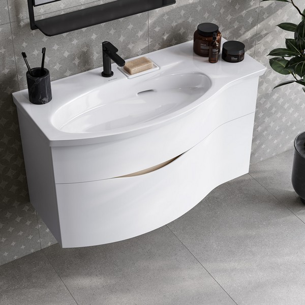 RV.100Lh/WHT.M Тумба Riva/Рива 100 см левая, белая матовая КЕРАМА МАРАЦЦИ фото RV.100Lh/WHT.M Тумба Riva/Рива 100 см левая, белая матовая КЕРАМА МАРАЦЦИ