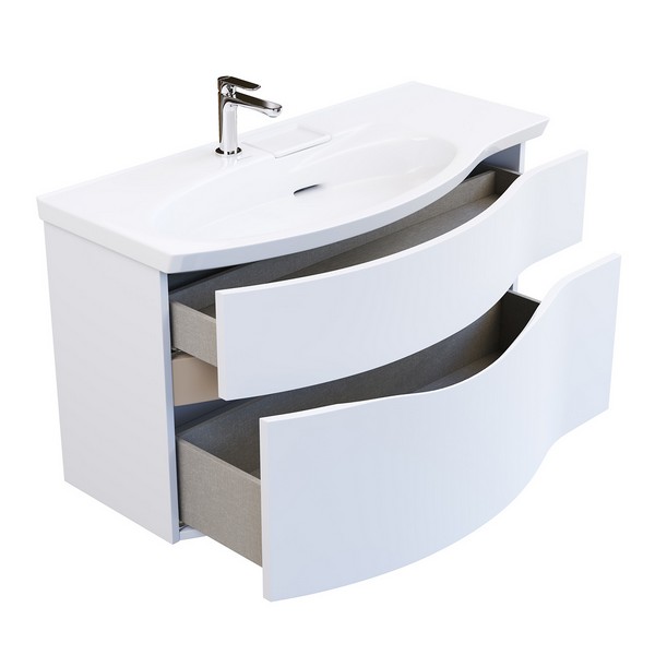 RV.100Lh/WHT.M Тумба Riva/Рива 100 см левая, белая матовая КЕРАМА МАРАЦЦИ фото RV.100Lh/WHT.M Тумба Riva/Рива 100 см левая, белая матовая КЕРАМА МАРАЦЦИ