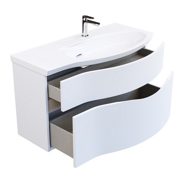 RV.100Rh/WHT.M Тумба Riva/Рива 100 см правая, белая матовая КЕРАМА МАРАЦЦИ фото RV.100Rh/WHT.M Тумба Riva/Рива 100 см правая, белая матовая КЕРАМА МАРАЦЦИ