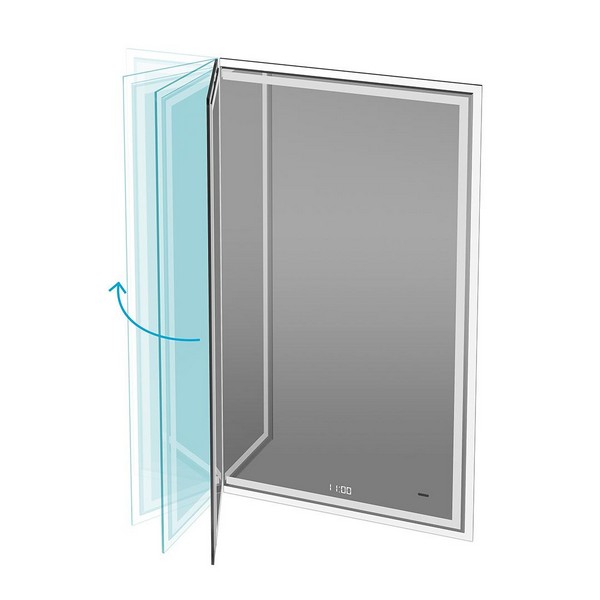 TE.M.mi.65 Зеркало Tecno M/Текно M 65 с поворотной дверцей, подсветкой и функцией антизапотевание, белое КЕРАМА МАРАЦЦИ фото TE.M.mi.65 Зеркало Tecno M/Текно M 65 с поворотной дверцей, подсветкой и функцией антизапотевание, белое КЕРАМА МАРАЦЦИ