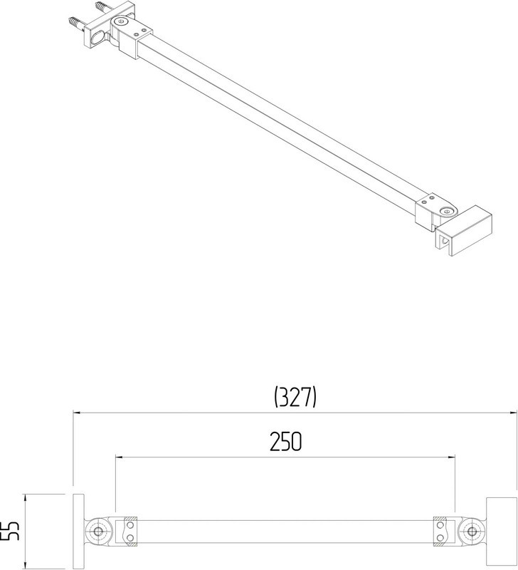 VE.FB250.BSD.CR Фиксатор для стеклянной шторки Vetro/Ветро, 25 см, хром КЕРАМА МАРАЦЦИ фото VE.FB250.BSD.CR Фиксатор для стеклянной шторки Vetro/Ветро, 25 см, хром КЕРАМА МАРАЦЦИ