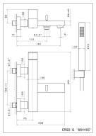 фото 66440CKM.21.018 Смеситель для ванны Futura/Футура настенный с душевой лейкой, хром КЕРАМА МАРАЦЦИ