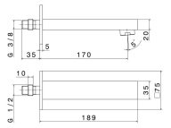фото 66487KM.01.093 Настенный излив Futura/Футура, матовый черный КЕРАМА МАРАЦЦИ