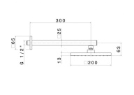 фото 67797KM.01.093 Душевая лейка Futura/Футура "тропический дождь" с кронштейном, матовый черный КЕРАМА МАРАЦЦИ