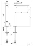 фото 69416KM.01.093 Смеситель для раковины Ole/Оле однорычажный высокий без донного клапана, матовый черный КЕРАМА МАРАЦЦИ