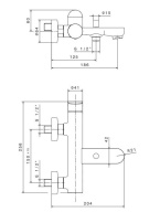 фото 69440KM.M0.071 Смеситель для ванны Ole/Оле настенный с дивертором ванна/душ, без лейки, золотой атласный КЕРАМА МАРАЦЦИ