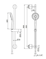 фото 69457KM.01.093 Душевая стойка Ole/Оле c ручной круглой лейкой и шлангом, без выхода для подачи воды, матовый черный КЕРАМА МАРАЦЦИ