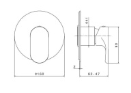 фото 69475EKM.21.018 Встроенный однорычажный смеситель Ole/Оле для душа на один поток, хром КЕРАМА МАРАЦЦИ
