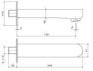 фото 69487KM.21.018 Настенный излив Ole/Оле, хром глянец КЕРАМА МАРАЦЦИ