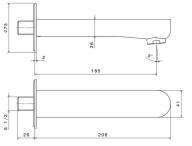 фото 69487KM.M0.070 Настенный излив Ole/Оле, титановый атласный КЕРАМА МАРАЦЦИ