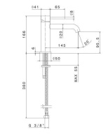 фото 69612XKM.59.067 Смеситель для раковины Eterna/Этерна однорычажный, без донного клапана 3/8”, брашированная медь, pvd КЕРАМА МАРАЦЦИ