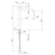 фото 69615XKM.50.050 Смеситель для раковины Eterna/Этерна однорыч., высокий, без донного клапана 3/8”, нержавеющая сталь КЕРАМА МАРАЦЦИ