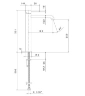 фото 69615XKM.59.067 Смеситель для раковины Eterna/Этерна однорычажный, высокий, без дон/клапана 3/8”, брашированная медь КЕРАМА МАРАЦЦИ