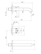 фото 71028EKM.01.093 Смеситель для раковины Linea/Линеа однорычажный настенный, черный матовый КЕРАМА МАРАЦЦИ