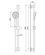 фото 851KM.01.093 Душевая стойка Futura/Футура c ручной круглой лейкой и шлангом, без выхода для подачи воды, матовый КЕРАМА МАРАЦЦИ