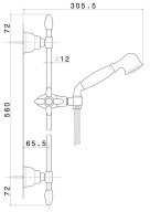 фото 9191KM.31.023 Душевая стойка Muse/Муза без выхода для подачи воды, потертая бронза КЕРАМА МАРАЦЦИ
