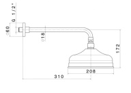 фото 9492KM.31.023 Душевая лейка Muse/Муза "тропический дождь" с кронштейном, потертая бронза КЕРАМА МАРАЦЦИ