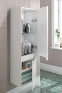 фото BGP.130/WHT Пенал подвесной Buongiorno Plus/Бонджорно Плюс 130, белый+дуб кантри КЕРАМА МАРАЦЦИ