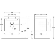 фото BGP.60.1+1/WHT Тумба Buongiorno Plus/Бонджорно Плюс подвесная с ящиками 60, белая глянцевая-дуб Кантри КЕРАМА МАРАЦЦИ