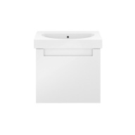 фото BGP.60.1+1/WHT Тумба Buongiorno Plus/Бонджорно Плюс подвесная с ящиками 60, белая глянцевая-дуб Кантри КЕРАМА МАРАЦЦИ