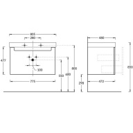 фото BGP.80.1+1/WHT Тумба Buongiorno Plus/Бонджорно Плюс подвесная с ящиками 80, белая глянцевая-дуб Кантри КЕРАМА МАРАЦЦИ