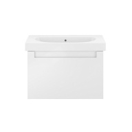 фото BGP.80.1+1/WHT Тумба Buongiorno Plus/Бонджорно Плюс подвесная с ящиками 80, белая глянцевая-дуб Кантри КЕРАМА МАРАЦЦИ