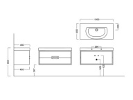 фото CN.100/M Тумба Canaletto/Каналетто подвесная с ящиками 100, белая матовая КЕРАМА МАРАЦЦИ