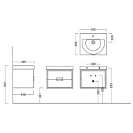 фото CN.60/M Тумба Canaletto/Каналетто подвесная с ящиками 60, белая матовая КЕРАМА МАРАЦЦИ