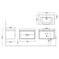 фото CN.80/M Тумба Canaletto/Каналетто подвесная с ящиками 80, белая матовая КЕРАМА МАРАЦЦИ