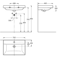 фото CU.wb.60 Раковина Cubo/Кубо подвесная/мебельная 60, белая глянцевая КЕРАМА МАРАЦЦИ