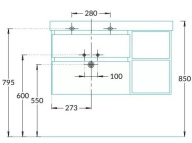 фото CUB.90.2Lh/WHTM.N Тумба Cubo/Кубо левая подвесная с ящиками 90, белая матовая-структ.орех КЕРАМА МАРАЦЦИ