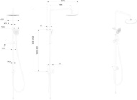 фото FO.101.KM.BLK.M Душевая колонна круглая Fonte/Фонте на 2 потока без смесителя, черный матовый КЕРАМА МАРАЦЦИ