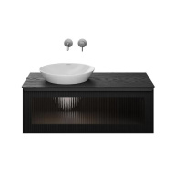 IC.100.1/BLK Тумба ICONICO подвесная 100 с рифленым стеклом, 1 ящик, черная КЕРАМА МАРАЦЦИ фото IC.100.1/BLK Тумба ICONICO подвесная 100 с рифленым стеклом, 1 ящик, черная КЕРАМА МАРАЦЦИ