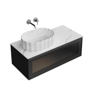 IC.100.1/BLK Тумба ICONICO подвесная 100 с рифленым стеклом, 1 ящик, черная КЕРАМА МАРАЦЦИ фото IC.100.1/BLK Тумба ICONICO подвесная 100 с рифленым стеклом, 1 ящик, черная КЕРАМА МАРАЦЦИ