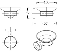 фото IS.03.KM.BLK.M Мыльница Изола подвесная, черная матовая КЕРАМА МАРАЦЦИ