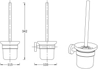 фото IS.05.KM.BLK.M Ершик для унитаза Изола настенный, черный матовый КЕРАМА МАРАЦЦИ