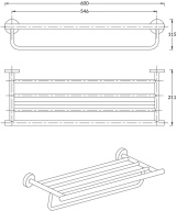 фото IS.06.KM.BLK.M Полка для полотенец Изола настенная, черная матовая КЕРАМА МАРАЦЦИ