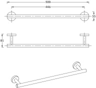 фото IS.08.KM.BLK.M Полотенцедержатель Изола настенный 45 см, черный матовый КЕРАМА МАРАЦЦИ