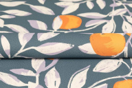 фото KM8503 Обои виниловые на флизелиновой основе Шафран мотив, синий, апельсины KЕРАМА МАРАЦЦИ КЕРАМА МАРАЦЦИ