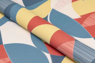 фото KM8507 Обои виниловые на флизелиновой основе Шафран мотив, разноцветный, синий KЕРАМА МАРАЦЦИ КЕРАМА МАРАЦЦИ