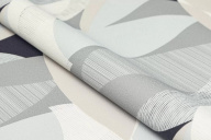 фото KM8508 Обои виниловые на флизелиновой основе Шафран мотив, черный, листья KЕРАМА МАРАЦЦИ КЕРАМА МАРАЦЦИ