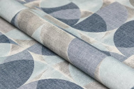 фото KM8511 Обои виниловые на флизелиновой основе Шафран мотив, синий, круги KЕРАМА МАРАЦЦИ КЕРАМА МАРАЦЦИ