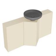 фото KMCACb50MBt0 Тумба-модуль Caravan/Караван под раковину со столеш. без боковин, подв. 50, push/пуш, сливочная мат. КЕРАМА МАРАЦЦИ