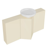 фото KMCACb50MBt0 Тумба-модуль Caravan/Караван под раковину со столеш. без боковин, подв. 50, push/пуш, сливочная мат. КЕРАМА МАРАЦЦИ