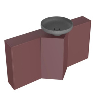 фото KMCACb50MMp0 Тумба-модуль Caravan/Караван под раковину со столеш. без боковин, подвесная 50, мароккан. гранатовый КЕРАМА МАРАЦЦИ